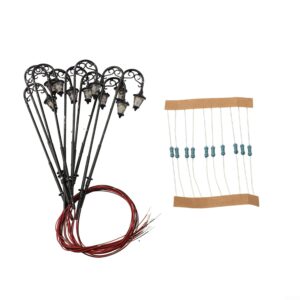 10Pcs For HO Scale 1:87 Model Train Lamps Warm White LED Railway Lanterns 63metersm 3V Miniature Street Lights with Resistors for Model Railroad For Lighting and Train Layout...