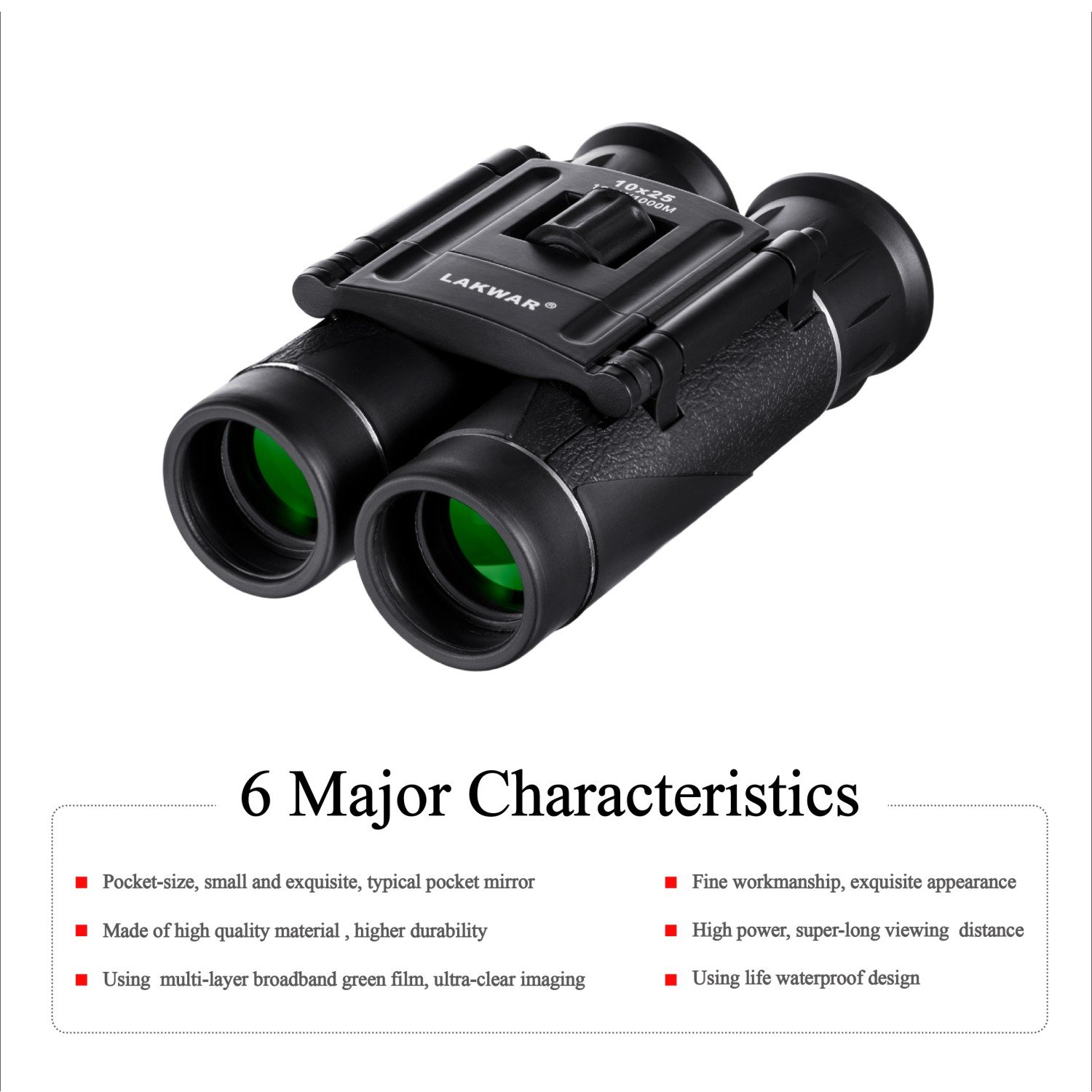 10x25 Compact High Powered Binoculars Packet Size for Bird Watching Travel Outdoor Concert Opera with Carrying Bag Fit for Adults and Kids
