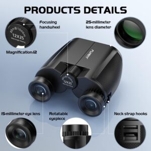 12×25 High Powered Binoculars for Adults, Waterproof Compact Binoculars with Low Light Vision, Premium Long Range Binoculars for Bird Watching, Outdoor Hunting, Travel,… 12x25 High Powered Binoculars for Adults, Waterproof Compact Binoculars with Low Light Vision, Premium Long Range Binoculars for Bird Watching, Outdoor Hunting, Travel,...
