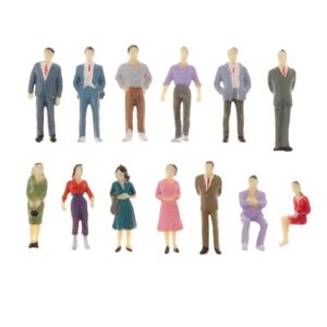 13PCs Tiny People Figures, 1:50 Scale Model Train People Hand Painted Model Trains Architectural O Scale Miniatures Figures for Miniature Scenes