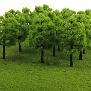 20pcs 20 Model Trees Train Set Plastic Trunks Scenery Landscape Railroad Diorama Wargame Park Scenery Green Plants Decor-1:100 Artificial Tree Models Mini Model Trees Miniature...