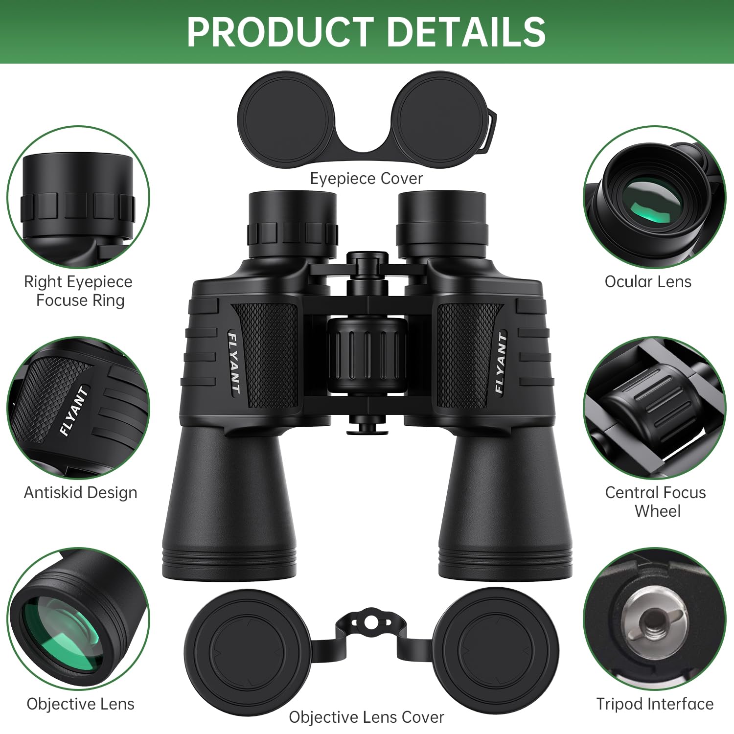 20x50 High Powered Binoculars for Adults, Waterproof Long Range Compact Binoculars with Low Light Vision for Bird Watching Hunting Football Games Travel Stargazing Cruise with...