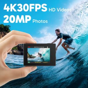 AKASO EK7000 4K30FPS 20MP WiFi Action Camera with EIS Ultra HD 131FT Waterproof Underwater Camera Remote Control 4X Zoom Support External Microphone Black AKASO EK7000 4K30FPS 20MP WiFi Action Camera with EIS Ultra HD 131FT Waterproof Underwater Camera Remote Control 4X Zoom Support External Microphone Black