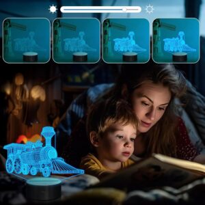 Attivolife Train 3D Gifts Lamp, Train Model Illusion Hologram Night Light with Timer Remote 16 Colors Changing, Kids Bedroom Beside Table Decor, Cool Present for Boy Men...