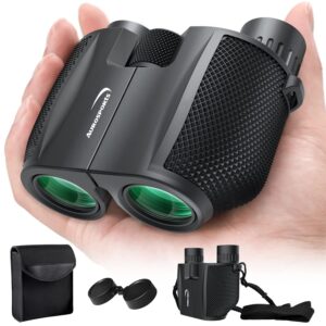 Aurosports 10x25 Binoculars for Adults Kids, Bright View Compact Binoculars with Weak Light Vision, Easy Focus Small Binoculars for Bird Watching Outdoor Sports Games Travel...