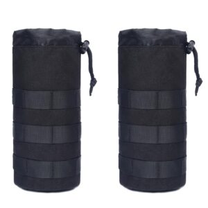 Azarxis Water Bottles Pouch Bag Tactical Molle Military Drawstring Water Bottle Holder Mesh Hydration Carrier Attachment Travel Outdoor Sports Gear