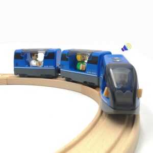 Battery Operated Train for Wooden Train Track Set Toys for Toddlers 3 4 5 Year Old Boys Kids Magnetic Couplings City Vehicle with Figures(Without Battery) Battery Operated Train for Wooden Train Track Set Toys for Toddlers 3 4 5 Year Old Boys Kids Magnetic Couplings City Vehicle with Figures(Without Battery)