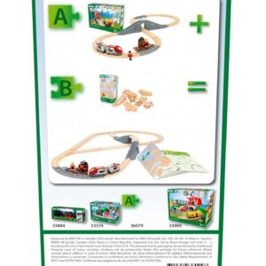 BRIO World – 36099 Starter Track Pack | 12-Piece Wooden Train Track Set for Kids Aged 3 Years Up