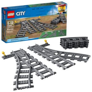 City Trains Switch Tracks 60238 Building Toy Set for Kids, Boys, and Girls Ages 5+ (8 Pieces)