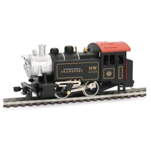 Cpinmicn HO Scale 0-4-0 Tank Locomotive, International Transport NW 41123, Black and Red, 1:87 Model Train, 4.72 Inches, Knuckle Coupler, Ages 14+