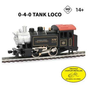 Cpinmicn HO Scale 0-4-0 Tank Locomotive, International Transport NW 41123, Black and Red, 1:87 Model Train, 4.72 Inches, Knuckle Coupler, Ages 14+ Cpinmicn HO Scale 0-4-0 Tank Locomotive, International Transport NW 41123, Black and Red, 1:87 Model Train, 4.72 Inches, Knuckle Coupler, Ages 14+