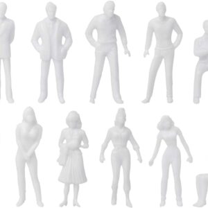 DS. DISTINCTIVE STYLE 50Pcs 1/4 Scale Figures Unpainted Assorted Poses Miniature 1:50 Scale Model People for Christmas Village Decor Architectural Layout Project O Scale Model...