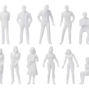 DS. DISTINCTIVE STYLE Unpainted Figures 1:50 Scale 100 Pieces Assorted Poses Miniature People for Architectural Layout Project O Scale Model Trains Railroads Home Bonsai Decor