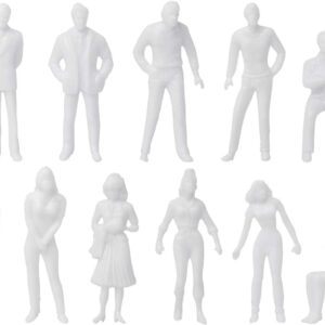 DS. DISTINCTIVE STYLE Unpainted Figures 1:50 Scale 100 Pieces Assorted Poses Miniature People for Architectural Layout Project O Scale Model Trains Railroads Home Bonsai Decor