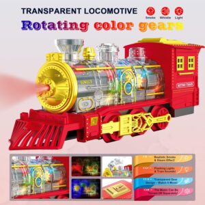 Electric Train Set Train Toys with Lights & Sound, Toy Train Steam Locomotive with Cargo Cars & Tracks, Rechargeable Battery Toddler Model Train Set for 3 4 5 6 7 8+ Year Old… Electric Train Set Train Toys with Lights & Sound, Toy Train Steam Locomotive with Cargo Cars & Tracks, Rechargeable Battery Toddler Model Train Set for 3 4 5 6 7 8+ Year Old...