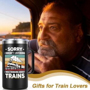Gtmileo Gifts for Train Lovers for Dad Mom Husband Brother Sister Wife Friend Coworker, 14 Oz Insulation Stainless Steel with Handle & Lid Coffee Mug Train Gifts… Gtmileo Gifts for Train Lovers for Dad Mom Husband Brother Sister Wife Friend Coworker, 14 Oz Insulation Stainless Steel with Handle & Lid Coffee Mug Train Gifts...