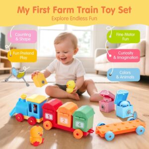 hahaland Toddler Learning Farm Train Set for Toddlers 1-3 Years – Counting Matching & Sorting Montessori Toys, Finger Puppets, Keys to Lock and Unlock Barns Birthday for Baby… hahaland Toddler Learning Farm Train Set for Toddlers 1-3 Years - Counting Matching & Sorting Montessori Toys, Finger Puppets, Keys to Lock and Unlock Barns Birthday for Baby...