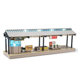 HO Scale Platform Model, Luminous Effect, Passenger Station Kit, 1 Platform, Easy Assembly,Suitable for Building Miniature Landscape Models HO Scale Platform Model, Luminous Effect, Passenger Station Kit, 1 Platform, Easy Assembly,Suitable for Building Miniature Landscape Models