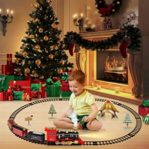 Hot Bee Train Set – Christmas Tree Train Toys for Boys with Smokes, Lights and Sound, Toy Train Set for Under Christmas Tree, Toddler Model Trains for 3 4 5 6 7 8+ Years Old… Hot Bee Train Set - Christmas Tree Train Toys for Boys with Smokes, Lights and Sound, Toy Train Set for Under Christmas Tree, Toddler Model Trains for 3 4 5 6 7 8+ Years Old...