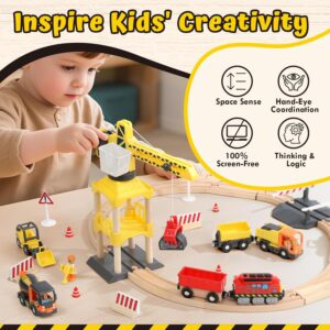 Lehoo Castle Wooden Train Set, Construction Toys with Crane, Electric Train, Excavator, STEM Toys for Kids 3-5, Toys for 3 4 5 6 Year Old Boys Lehoo Castle Wooden Train Set, Construction Toys with Crane, Electric Train, Excavator, STEM Toys for Kids 3-5, Toys for 3 4 5 6 Year Old Boys