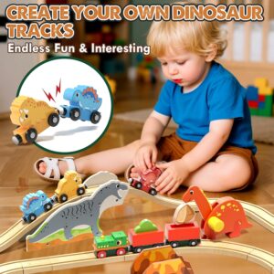 Lehoo Castle Wooden Train Set, Wooden Toddler Toys for 3 4 5 Year Olds Boys Girls, Learning Educational Kids Toys Birthday Gifts