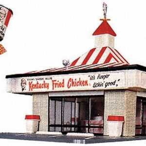 Life-Like Trains HO Scale Building Kits - Kentucky Fried Chicken Drive-in, Intended for Ages 14 and up, Red,White