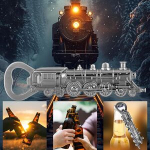 LULLEA Steam Train Bottle Opener, Unique Beer Opener for Men, Dad, Boyfriend, Birthday Gifts, Silver Locomotive with Black Velvet Bag, Perfect for Train Enthusiasts LULLEA Steam Train Bottle Opener, Unique Beer Opener for Men, Dad, Boyfriend, Birthday Gifts, Silver Locomotive with Black Velvet Bag, Perfect for Train Enthusiasts