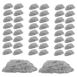 NUOBESTY 50pcs Realistic Miniature Rocks for Model Railroad Scenery Faux Mountain Landscape Accessories for