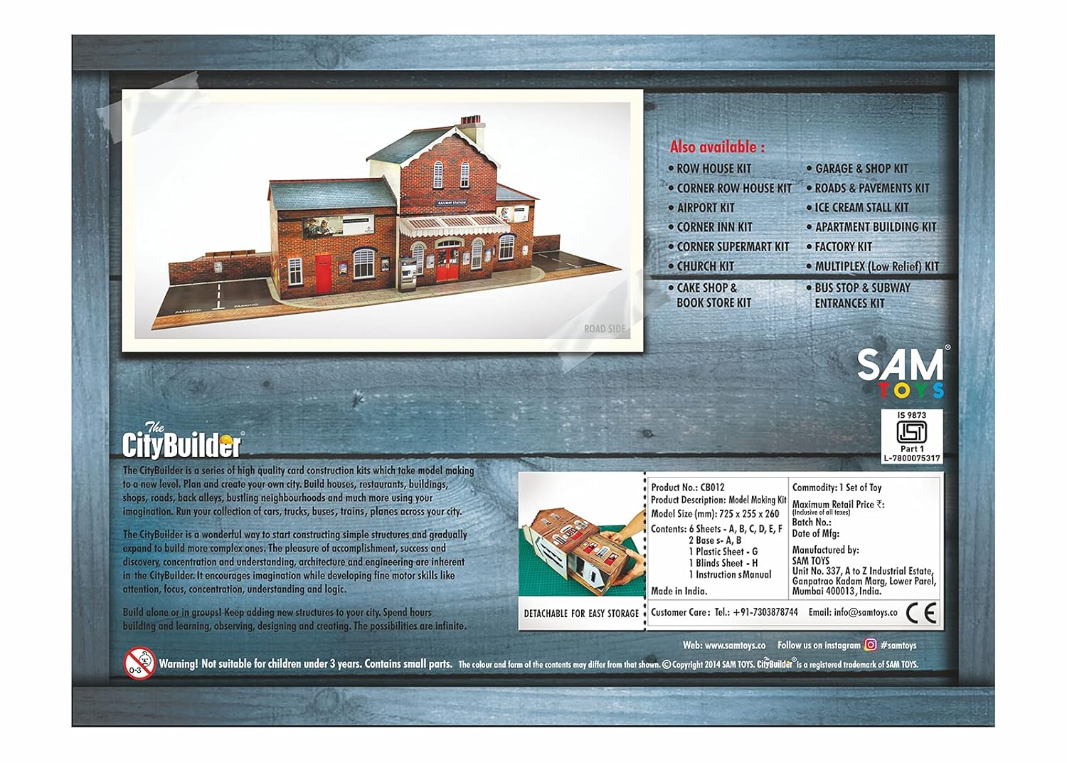 O Gauge 1:48 Scale Railroad Station Cardboard Model Making Kit The CityBuilder Model Railroad Building