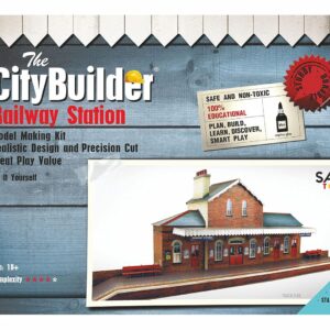 O Gauge 1:48 Scale Railroad Station Cardboard Model Making Kit The CityBuilder Model Railroad Building