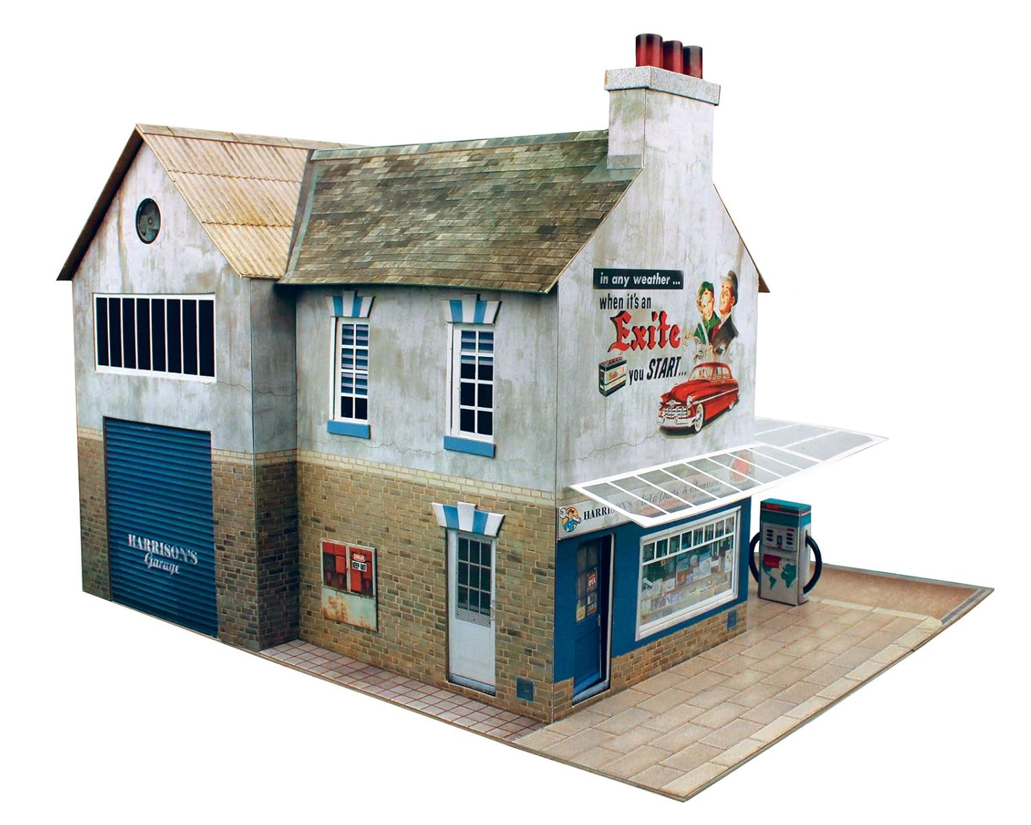 O Gauge 7mm 1:48 Scale Model Railroad Building Garage & Shop Kit The CityBuilder