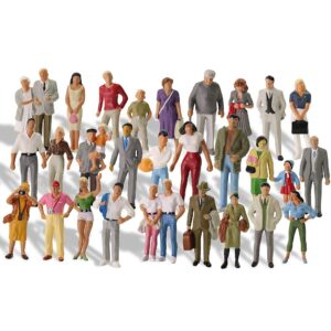 O Gauge Painted Figures 1:43 Standing People O Scale Passengers for Model Train Miniature Scenery Layout (30PCS)