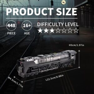 Piececool 3D Metal Puzzles for Adults, Class S-2 Locomotive 3D Metal Puzzles Trains Metal Model Kits,DIY 3D Brain Teaser Puzzle, Great Gift for Family Time