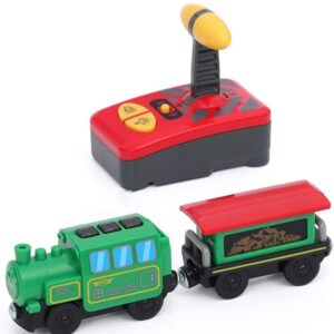 Remote Control Train Electric Magnetic Locomotive Train Toy Sets Compatible with Wooden Track for Kids Toddler Boys and Girls Gift Present