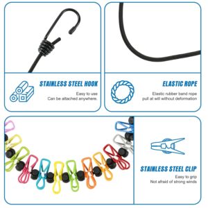 Retractable Portable Clothesline for Travel，Clothing line with 12 Clothes Clips, for Indoor Laundry Drying line,Outdoor Camping Accessories