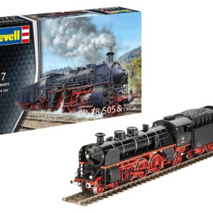 Revell Model Kit Express Train Locomotive BR 18 505-1:87 Scale - Historic Steam Locomotive - Detailed Model with Tender - Precise Chassis & Push Rods - Perfect for Model...