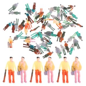 STOBOK 100Pcs N Scale 1:150 Miniature Model Train People â€“ Assorted Colorful Little Man Figures for Model Railroad Layouts, Dioramas, and Architectural Scenery