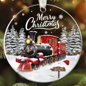 SUCHAGIFT Train Ornaments for Christmas Tree, Boys Christmas Ornaments 2025 - Santa Express Train Ornament - Gifts for Men, Boys, Kids, Lovers - Acrylic Ornament 2025
