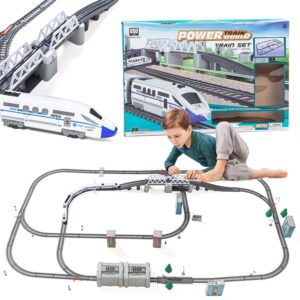 Train Set Toy for Kids - High Speed Bullet Train Engine with Track Set – Battery Operated Train with Sound and Light for Boys – Electric Train Toys for Toddlers