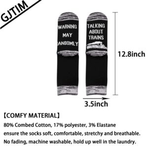 Warning May Randomly Talking About Trains Locomotive Train Rail Transport Socks Train Lover Gift