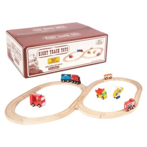 Wooden Train Track 52 Piece Set - 18 Feet Of Track Expansion And 5 Distinct Pieces - 100% Compatible with All Major Brands Including Thomas Wooden Railway System - by Right...